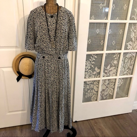 Stunning Retro Liz Claiborne Dress , Sz 12 - Picture 7 of 12